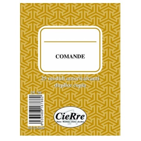 BLOCCO COMANDE GENERICHE 2 COPIE 10.5X7.5 CR788