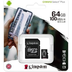 MICRO SD 64GB S/ADATTATORE CL10 100MB KINGSTON